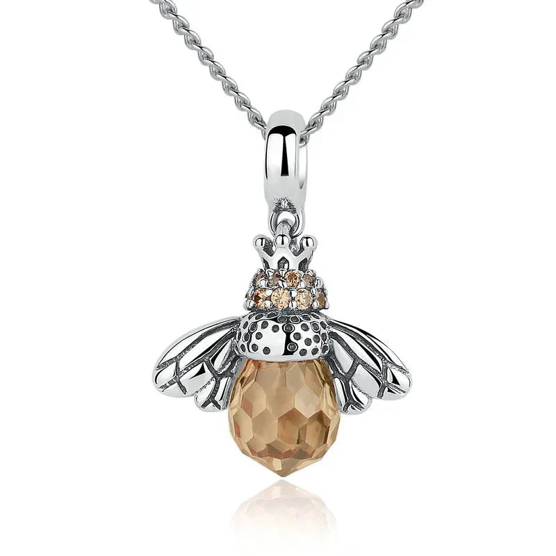 Necklace with bee pendant for women silver