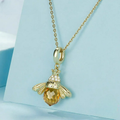 Necklace with bee pendant for women gold