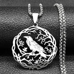 Necklace with Bird Tree Pendant silver