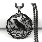 Necklace with Bird Tree Pendant black