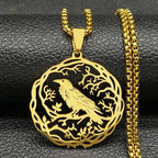 Necklace with Bird Tree Pendant gold