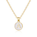 White pendant necklace initial a
