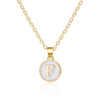White pendant necklace initial f