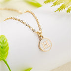White pendant necklace initial h