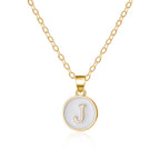 White pendant necklace initial j