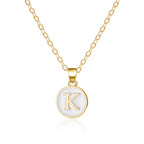 White pendant necklace initial k