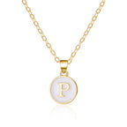 White pendant necklace initial p