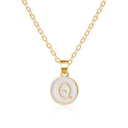 White pendant necklace initial q