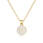 White pendant necklace initial u