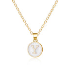 White pendant necklace initial y