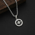 Necklace with Windrose Compass Pendant silver