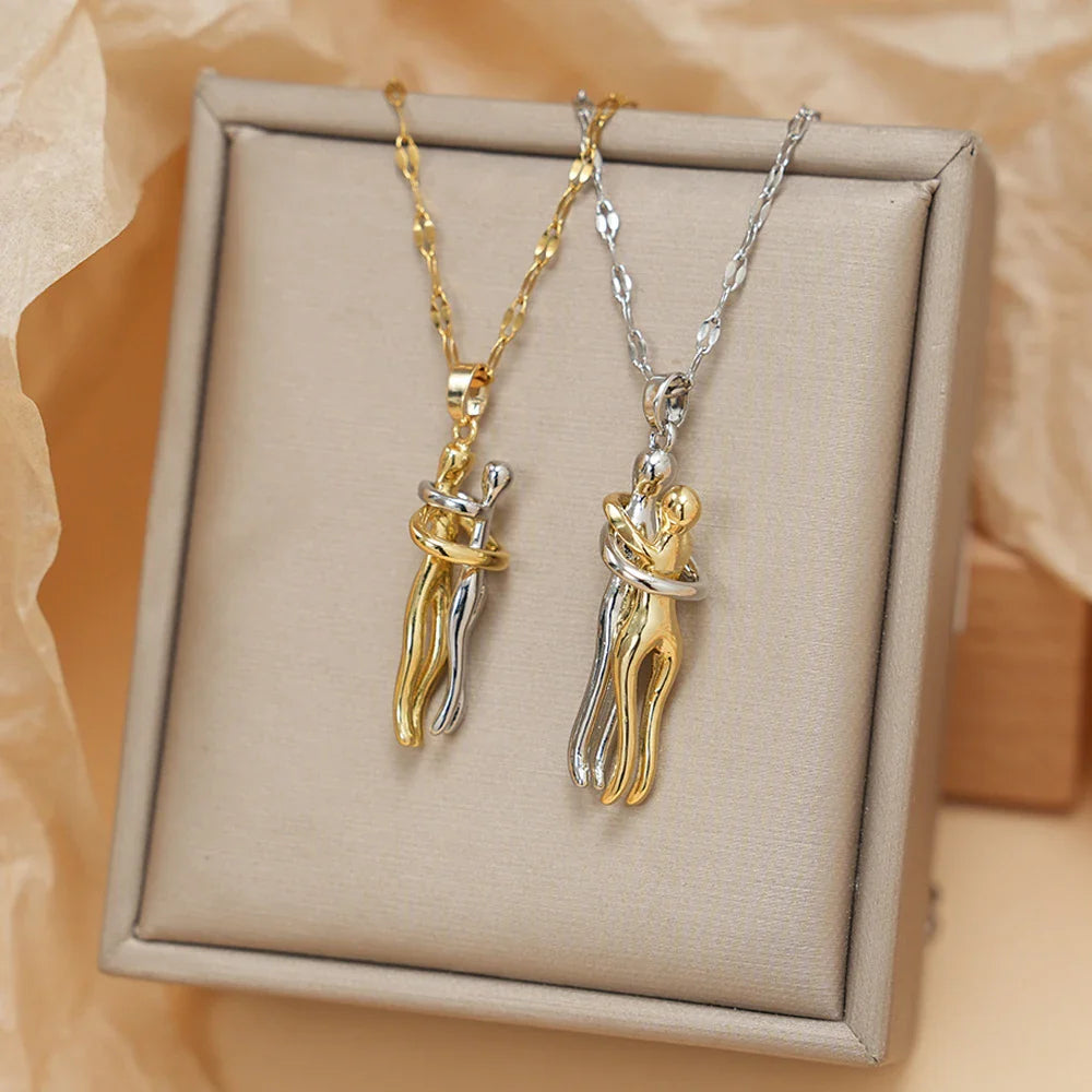 Necklace with Love Embrace Pendant 