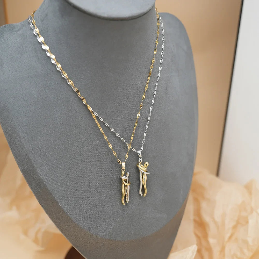 Necklace with Love Embrace Pendant 