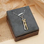 Necklace with Love Embrace Pendant for men silver