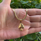 Necklace with Gold Mushroom Pendant
