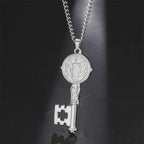 Necklace with silver Catholic key pendant