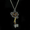 Necklace with gear key pendant