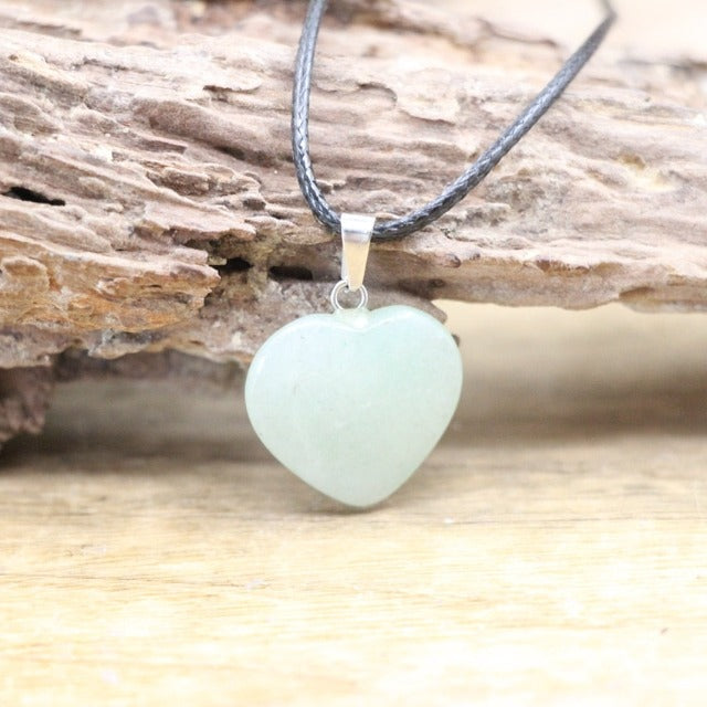 Necklace with Heart Agate Stone Pendant