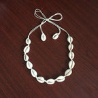 Necklace with White Cowrie Shell Pendant