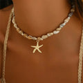 Necklace with Shell and Starfish Pendant
