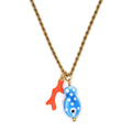 Necklace with Coral and Fish Pendant