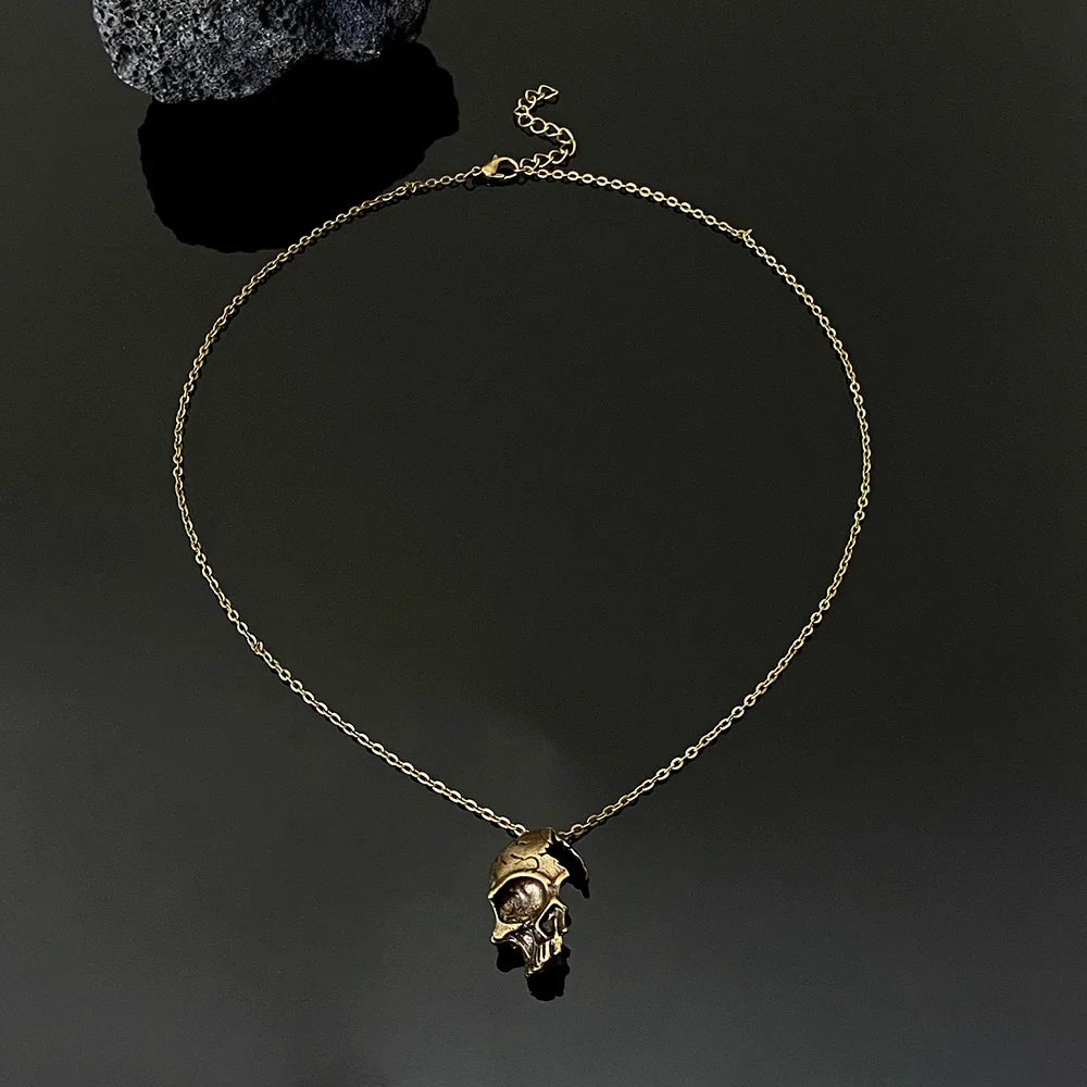 Necklace with Skull Pendant Bronze
