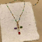 Women's Zircon Cross Pendant Necklace
