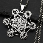 Metatron's Cube Pendant Necklace silver