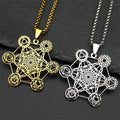Metatron's Cube Pendant Necklace gold