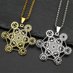 Metatron's Cube Pendant Necklace gold