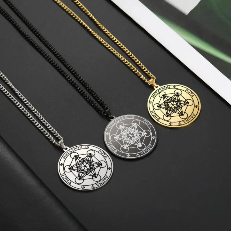 Necklace with Gold Metatron's Cube Pendant