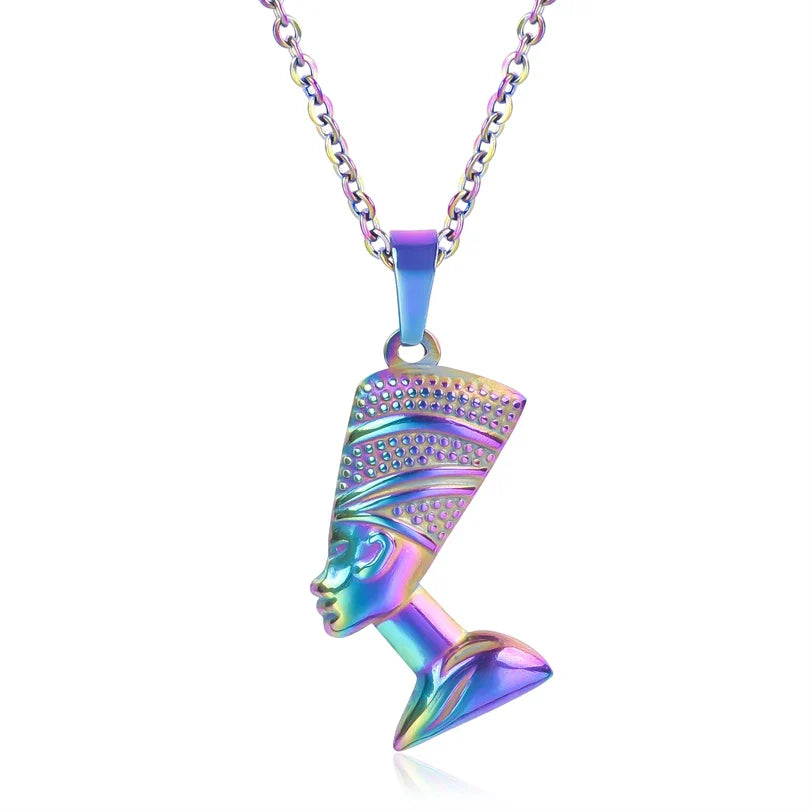 Necklace with Nefertiti Pendant antique silver