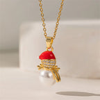 Snowman Christmas Pendant Necklace