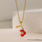 Boot Christmas Pendant Necklace