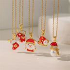 Snowman Christmas Pendant Necklace