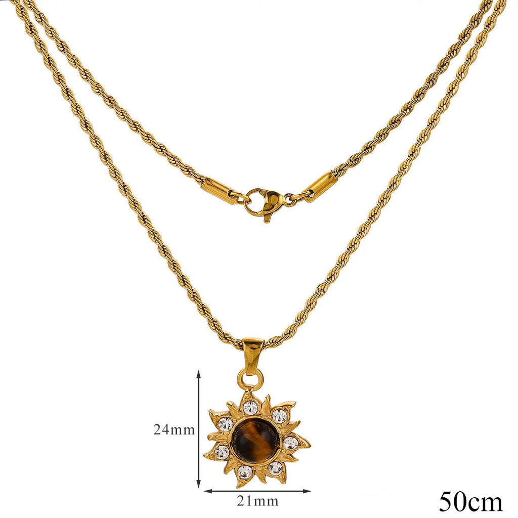 Tiger’s Eye Protection Pendant Necklace for Women D