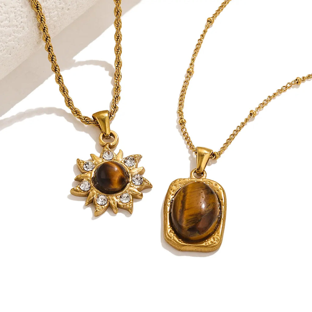 Tiger’s Eye Protection Pendant Necklace for Women C