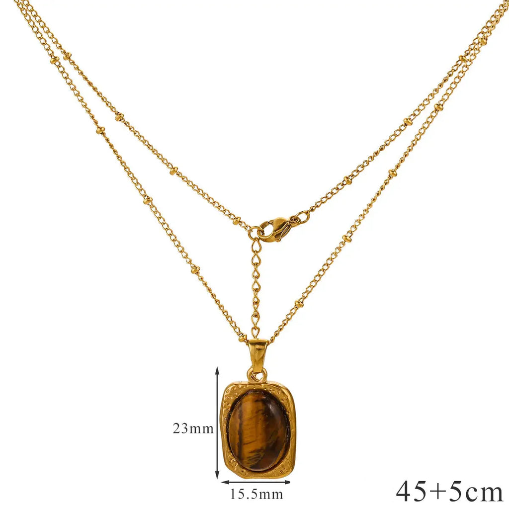 Tiger’s Eye Protection Pendant Necklace for Women C