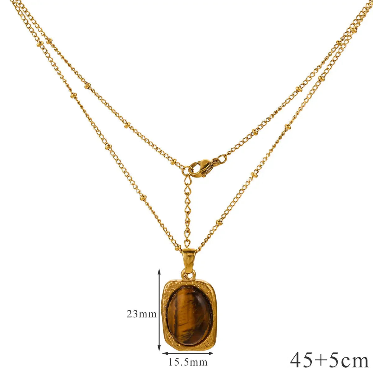 Tiger’s Eye Protection Pendant Necklace for Women C