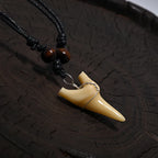 Necklace with Tribal Style Shark Tooth Pendant