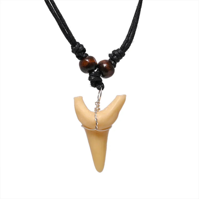 Necklace with Tribal Style Shark Tooth Pendant