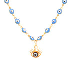 Beaded Necklace with Blue Eye Pendant style 1