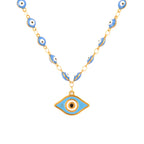 Beaded Necklace with Blue Eye Pendant style 2