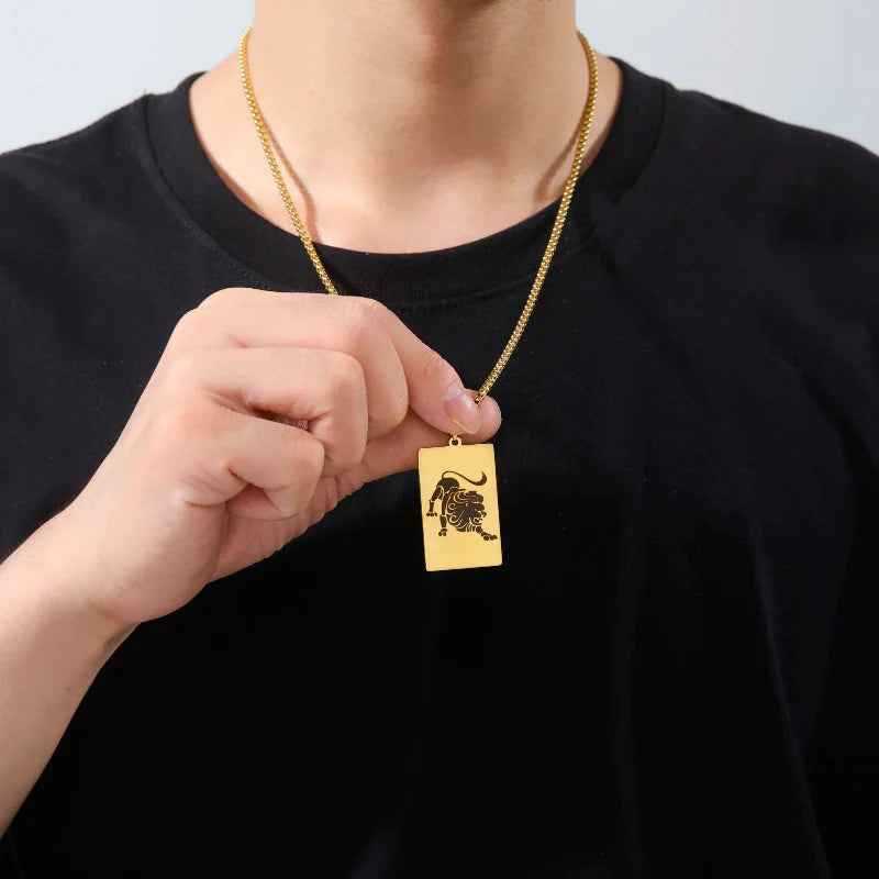Elegant Astrology Zodiac Sign Pendant Necklace 