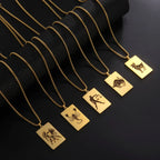Elegant Astrology Zodiac Sign Pendant Necklace