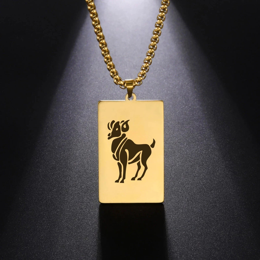 Elegant Astrology Zodiac Sign Pendant Necklace