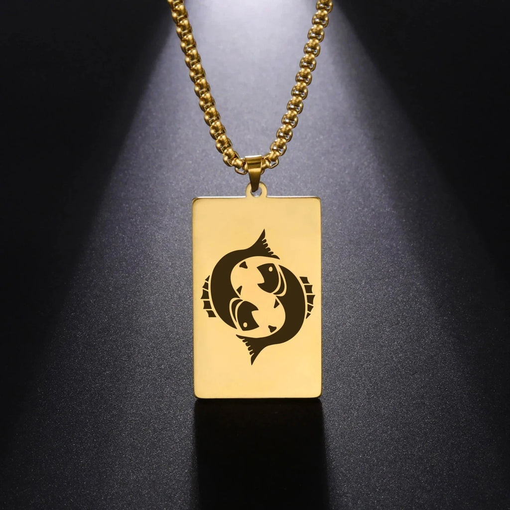 Elegant Astrology Zodiac Sign Pendant Necklace