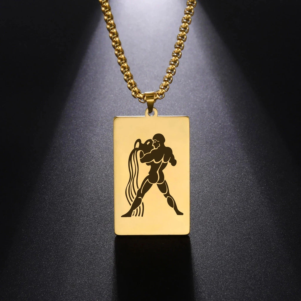 Elegant Astrology Zodiac Sign Pendant Necklace