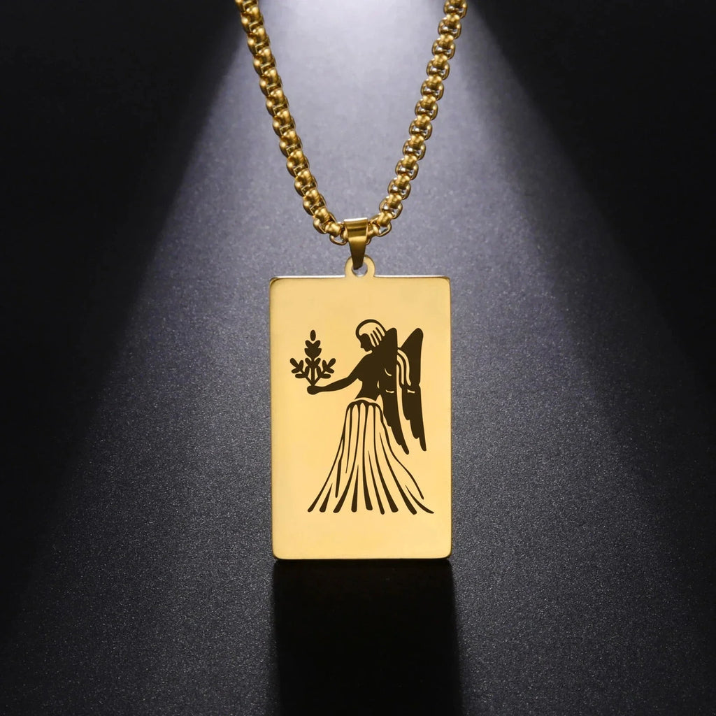 Elegant Astrology Zodiac Sign Pendant Necklace