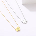 Necklace with Lucky Clover Leaf Pendant silver